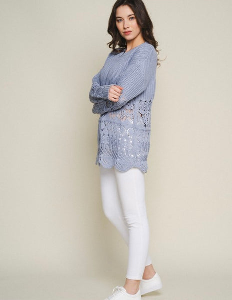All I Can Say Crochet Tunic Sweater