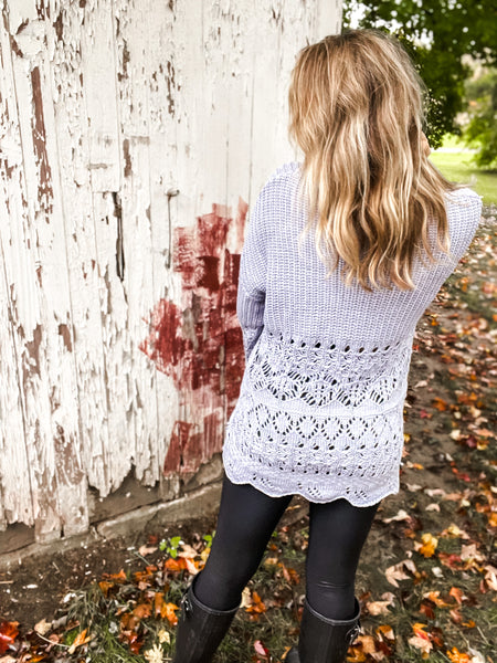 All I Can Say Crochet Tunic Sweater
