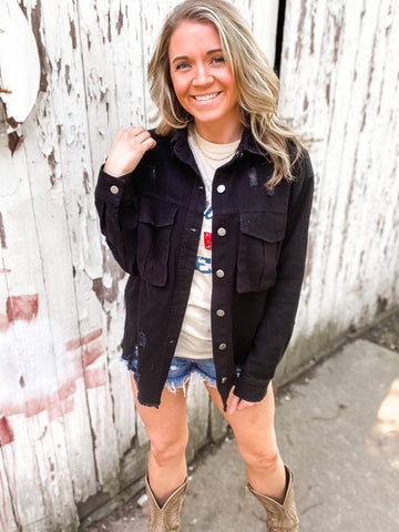Rock & Rips Oversized Distressed Jacket