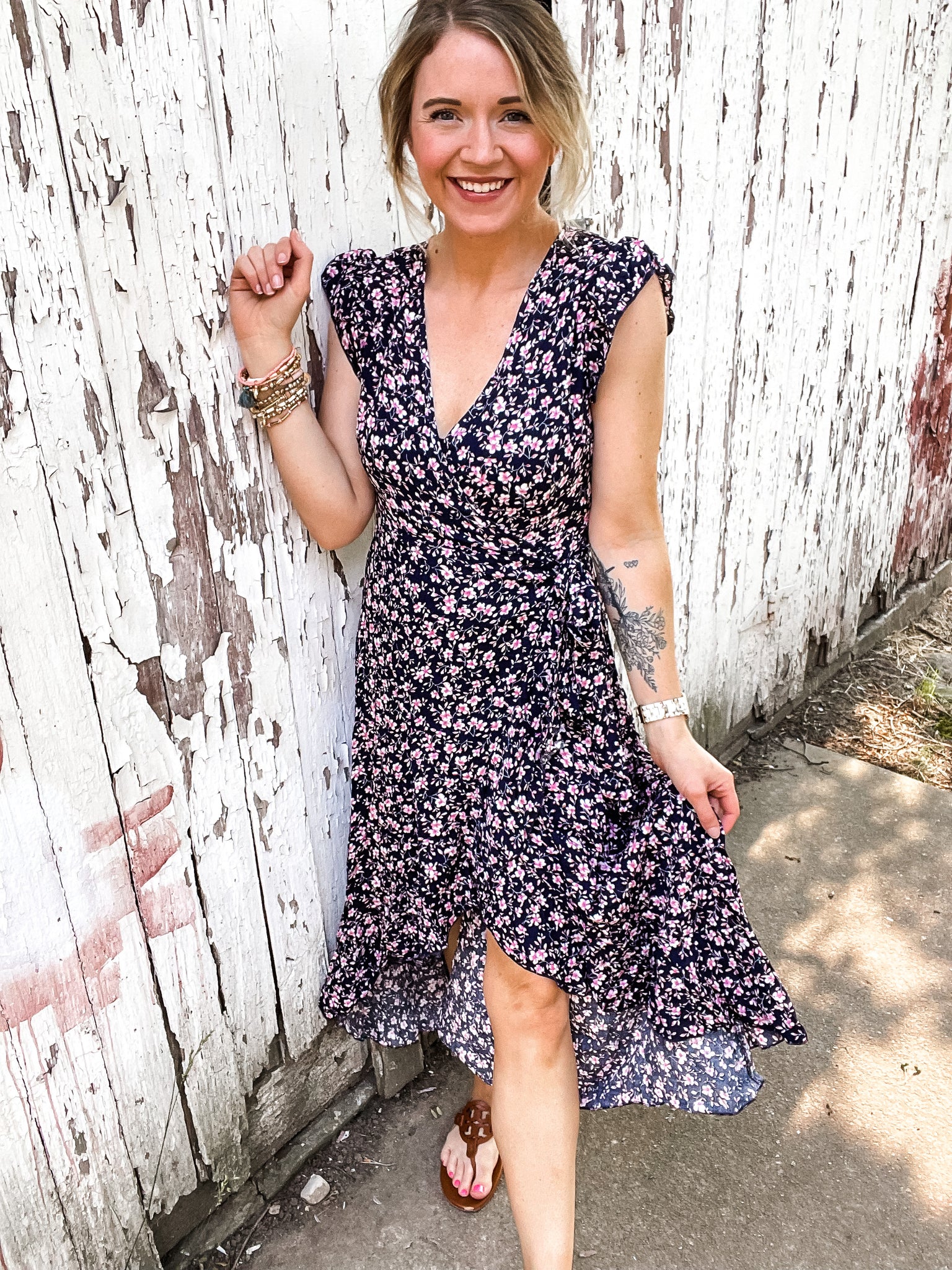 Go With The Flow Floral Wrap Dress