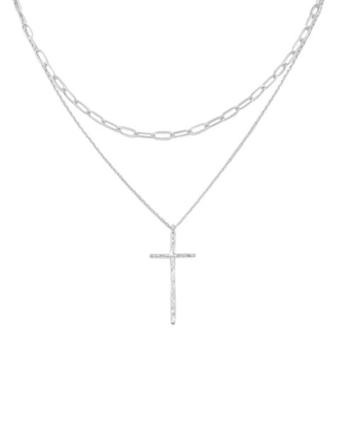 Gratitude Layered Chain Necklace - Silver