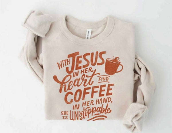 With Jesus In Her Heart Crewneck Sweatshirt *RESTOCK*