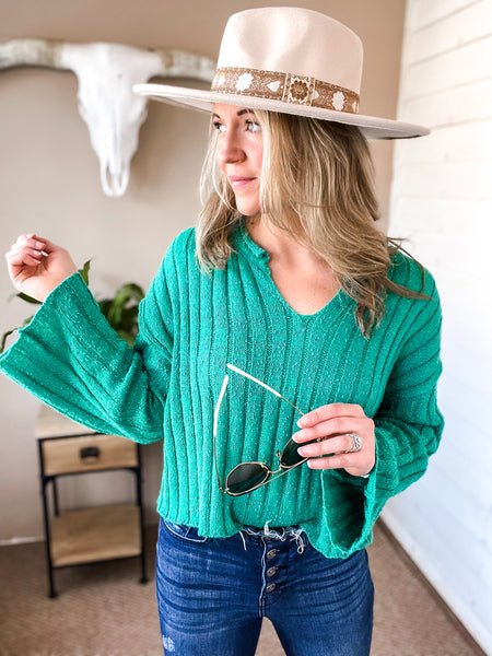 Spring Forward Outline Stitched Sweater