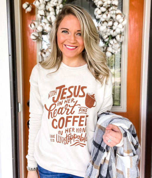 With Jesus In Her Heart Crewneck Sweatshirt *RESTOCK*